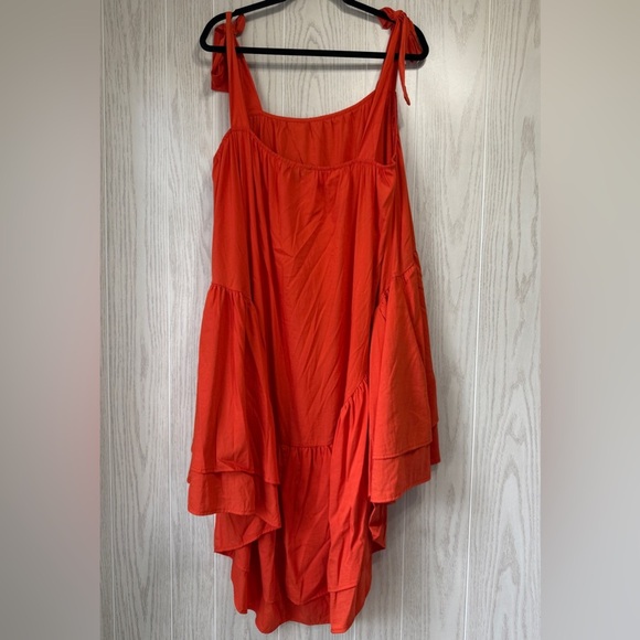 Strut & Bolt Double Layered Ruffle Hi Low Coral Dress Size L - Picture 6 of 7